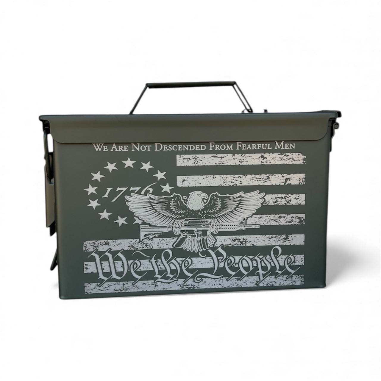 1776 Second Amendment Engraved Ammo Box .50 CAL