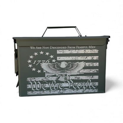 1776 Second Amendment Engraved Ammo Box .50 CAL