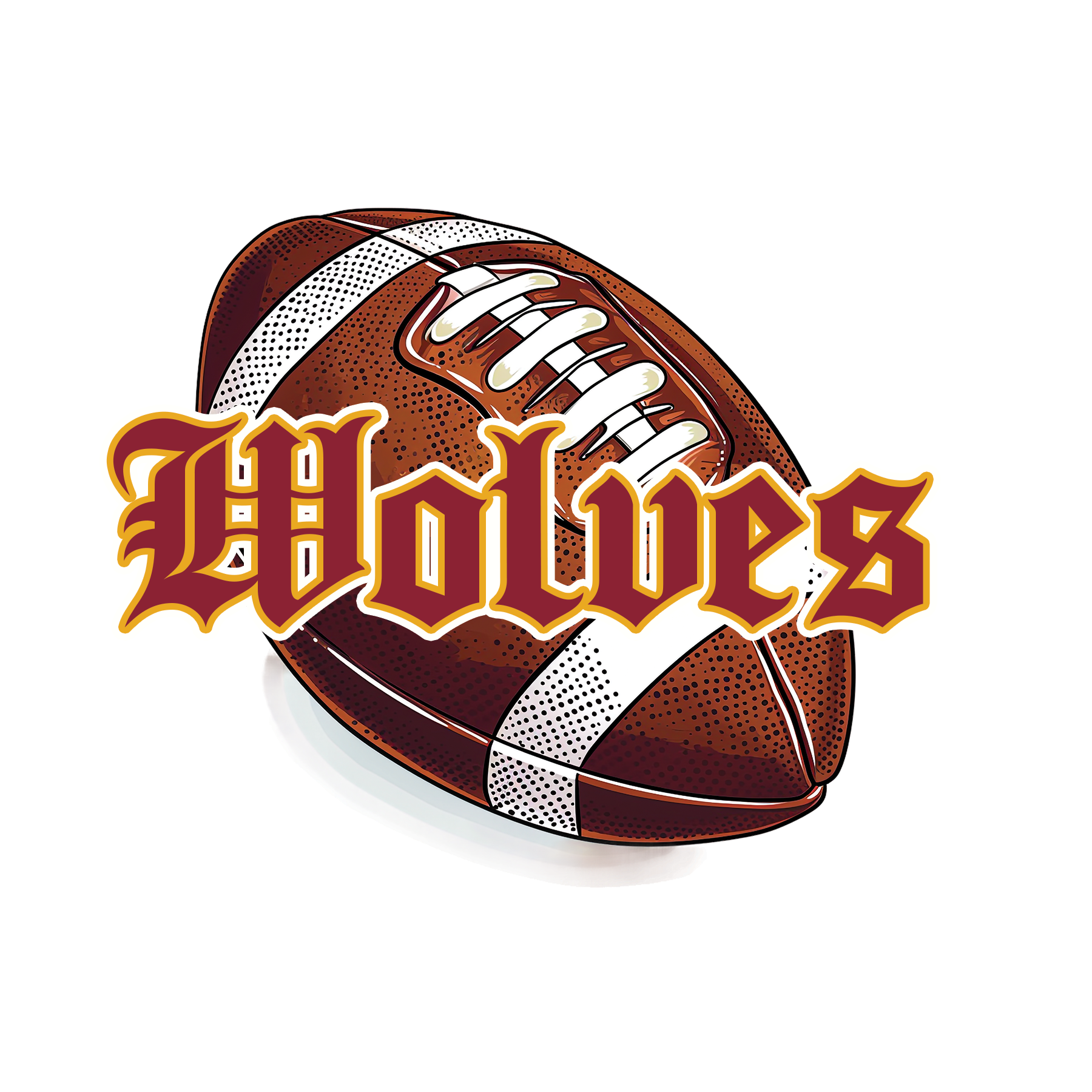 Football Wolves Small Wolves Football UV DTF Sticker – K2 Handcrafts