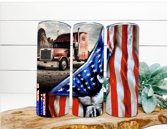 American trucker tumbler, patriotic trucker tumbler