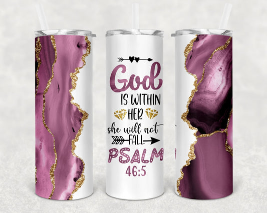 God is within Her.. Christian tumbler, great church gift, Christmas gift