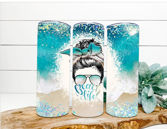 Beach life version 2, beach theme tumbler, summer vibes