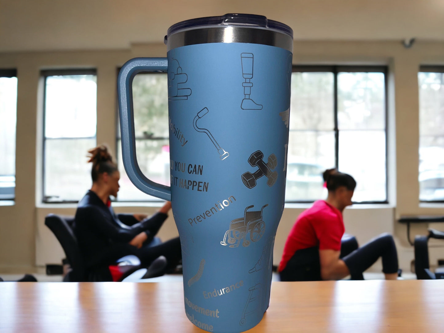 Physical Therapy 40oz Maars Charger SS Insulated Tumbler with Handle, Laser Engraved tumbler, 40 oz tumbler with name, birthday gift