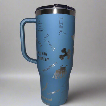 Physical Therapy 40oz Maars Charger SS Insulated Tumbler with Handle, Laser Engraved tumbler, 40 oz tumbler with name, birthday gift