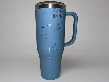 Physical Therapy 40oz Maars Charger SS Insulated Tumbler with Handle, Laser Engraved tumbler, 40 oz tumbler with name, birthday gift