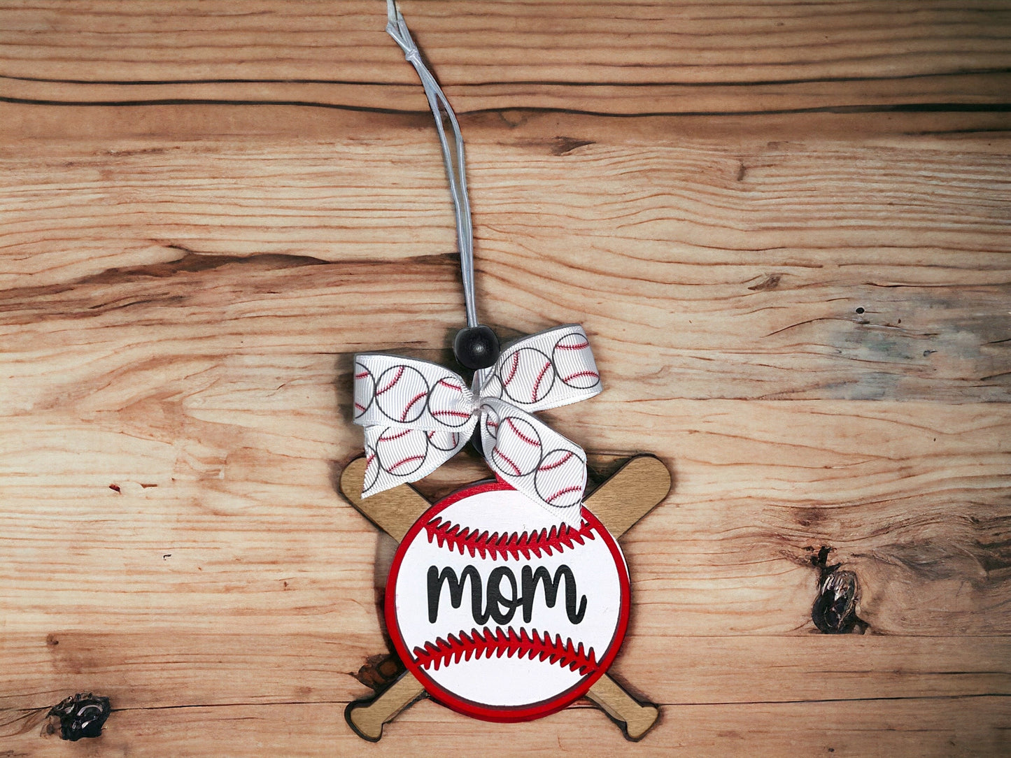 Baseball & softball with bats car charm