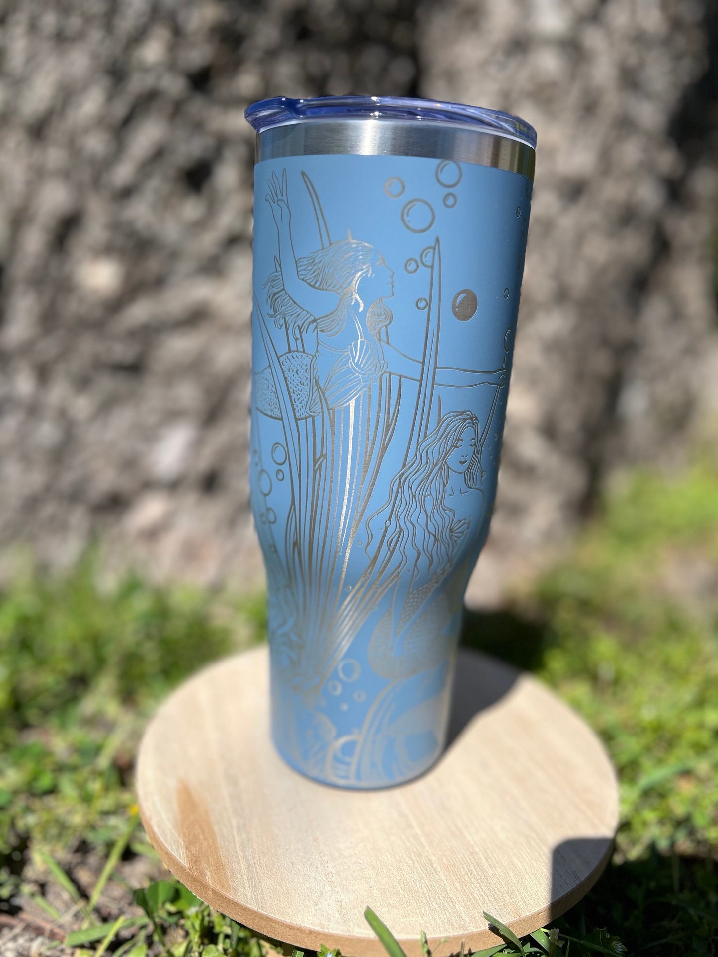 Mermaids Maars 40 oz tumbler for summer beach vibes, ocean tumbler gift for her, unique style gift tumbler with handle, ready to ship