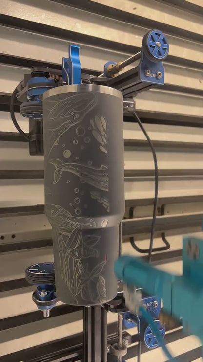 Whale 30 or 40 oz Stainless Steel Insulated Tumbler with Handle, Laser Engraved tumbler, tumbler with name, birthday gift for him/her