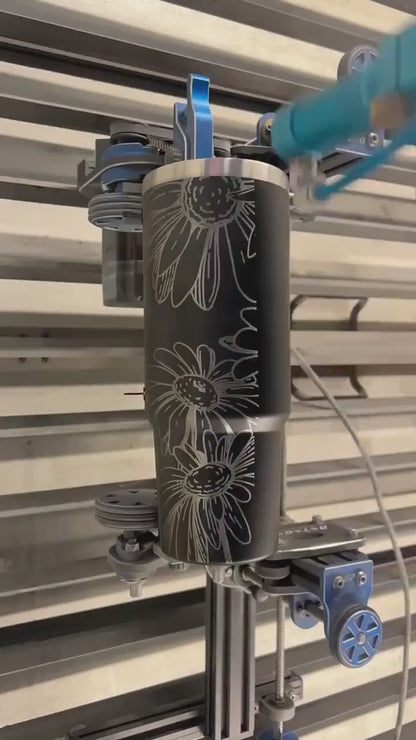 Daisies 30 oz or 40 oz Stainless Steel Insulated Tumbler with Handle, Laser Engraved tumbler, tumbler with name, birthday gift for him/her