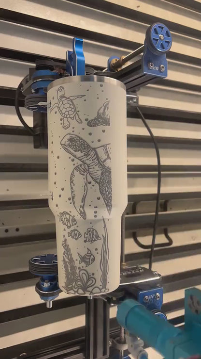 Dolphins 30 oz or 40 oz Stainless Steel Insulated Tumbler with Handle, Laser Engraved tumbler, personalized, birthday gift for him/her